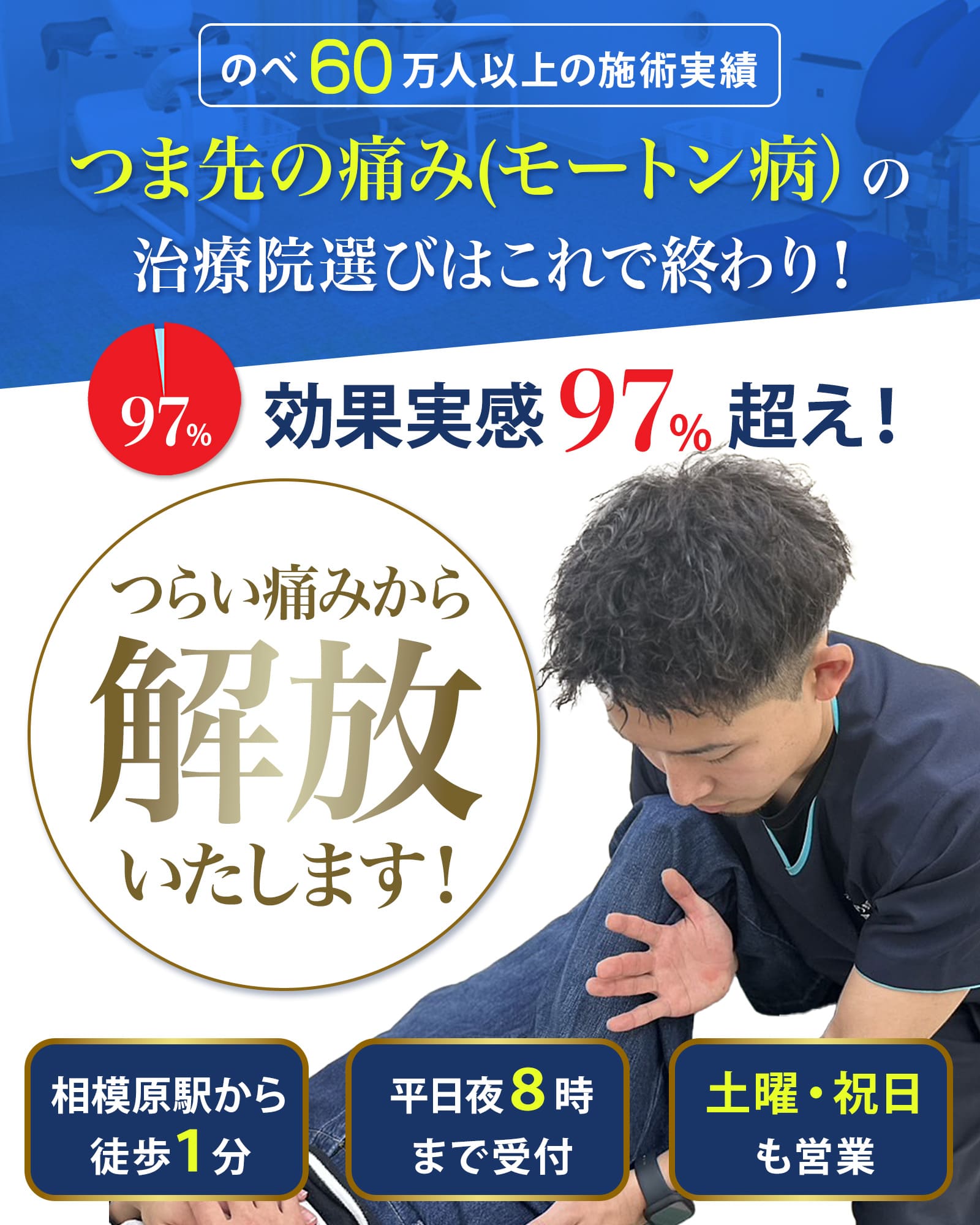 モートン病のツライ痛みから解放いたします！